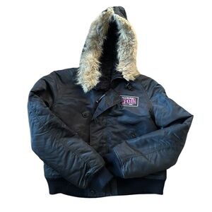 Alpha Industries N-2B Short Waist Parka Military Style Bomber Jacket L RN 35569